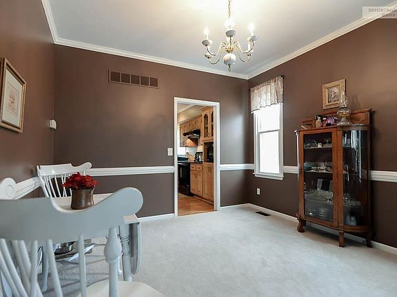 Dining room flows into the kitchen.