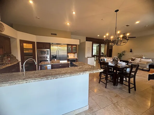 Eat-in kitchen, family room, and parlor