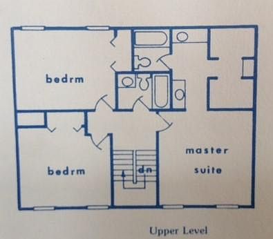Upstairs, floor plan