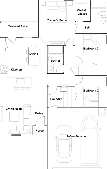 3 bed, 2.0 bath, 1216 sqft, $1,395 — Photo 2