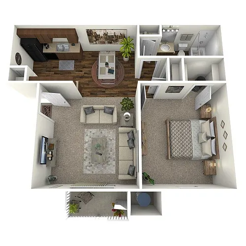 Floor plan 1 Bed 1 Bath