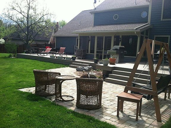 over 1400 sq ft of patios
