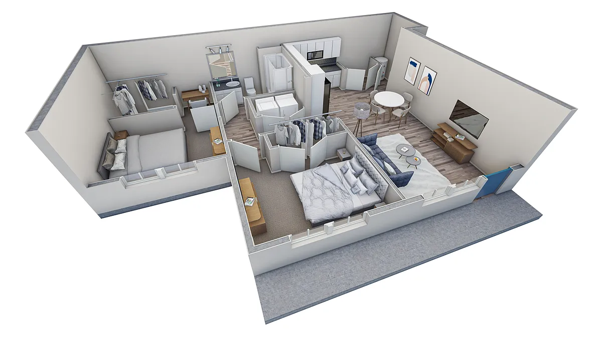 Floor plan 2-1 BR Horizon Courtyard