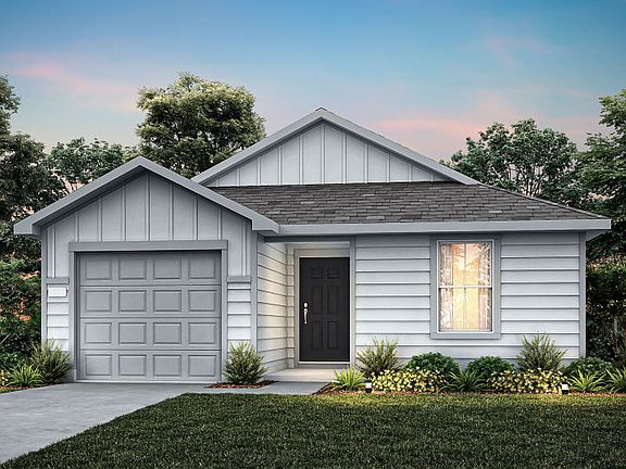 The Durant, a one-story home with 1-car garage, shown with home exterior HC101