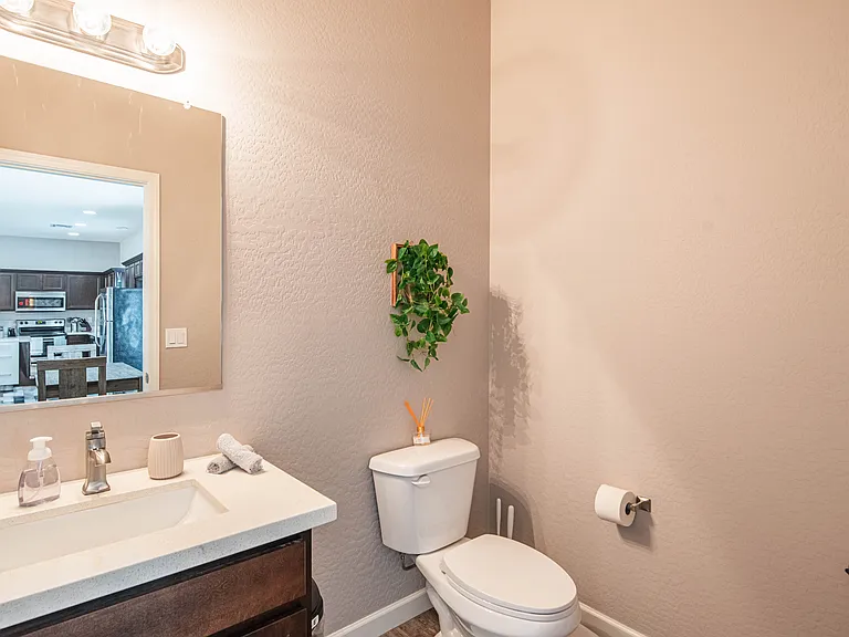 Lower level guest half bathroom