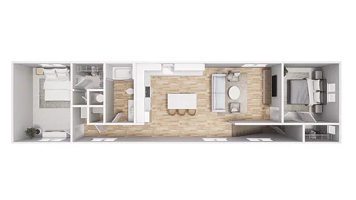 Floor plan 2x1 - 900 sqft - B2