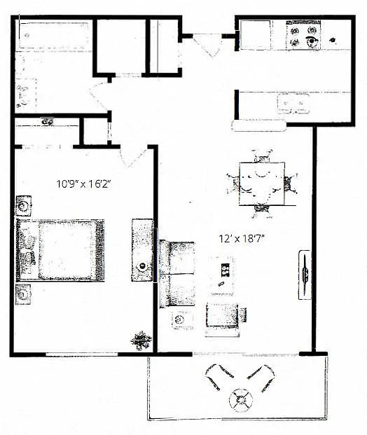 Floor plan 1 Bedroom
