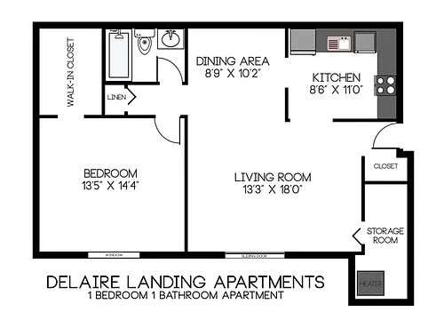 Floor plan One Bedroom One Bath