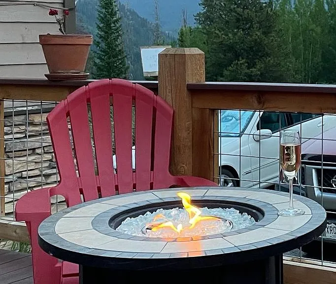 fire pit on west deck