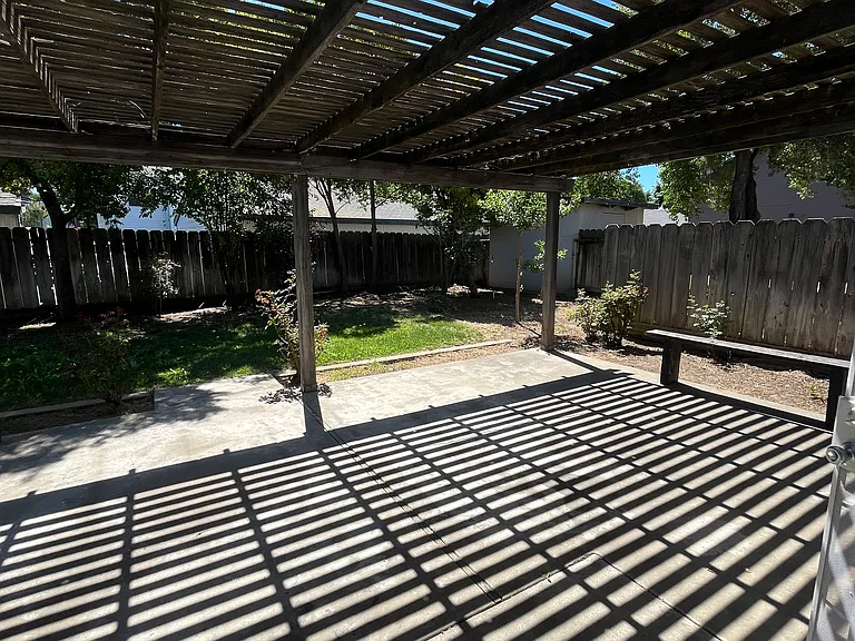 Backyard view from Back Living Room Door