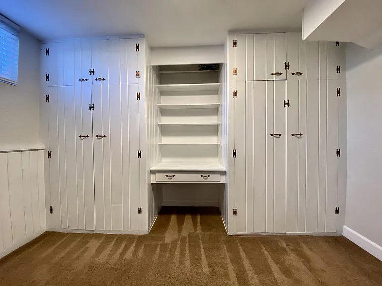 Desk between closets
