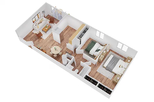 Floor plan Renovated Two Bedroom Apartment