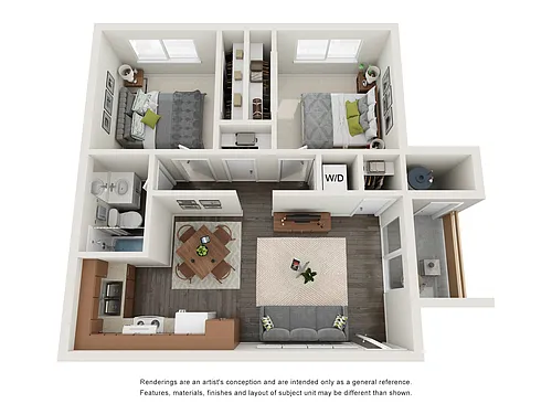 Floor plan Two Bedroom One Bathroom