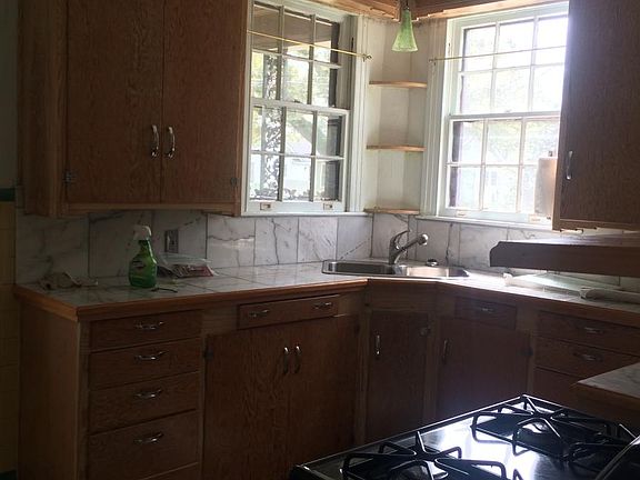Kitchen with marble counters
