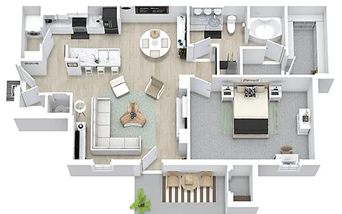 Floor plan Peach Prime Renovated