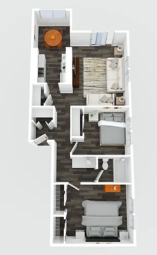 Floor plan 2 Bedroom 1 Bath
