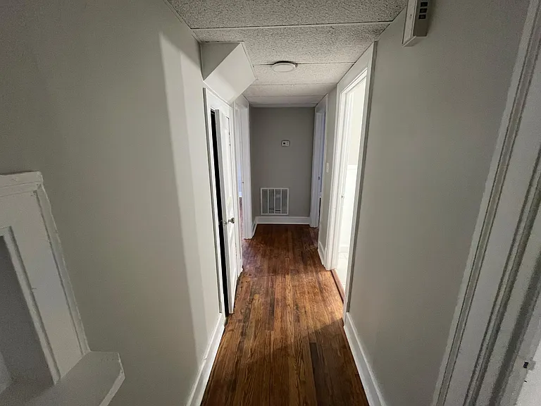 Hardwood hallway to Bedrooms and bathroom