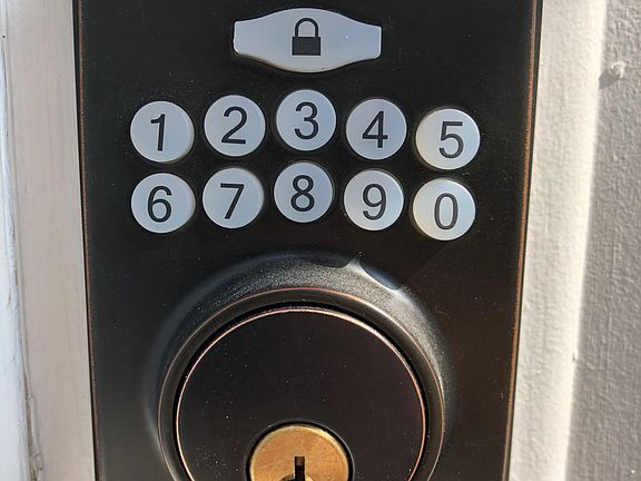 Schlage keypad entry locks and deadbolts on both the front and side doors!