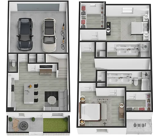 Floor plan Alpine - 2 Bedrooms 2.5 Bathrooms