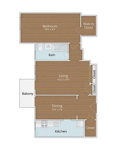 Floor plan Large One Bedroom