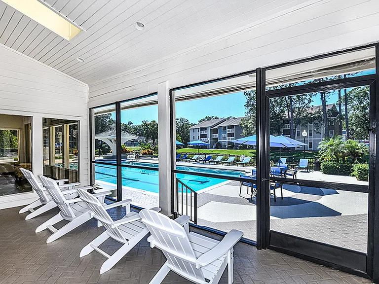 Covered Poolside Patio Area