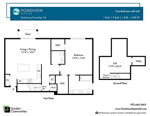 Floor plan $2.21/sq.ft. - One Bedroom with Loft