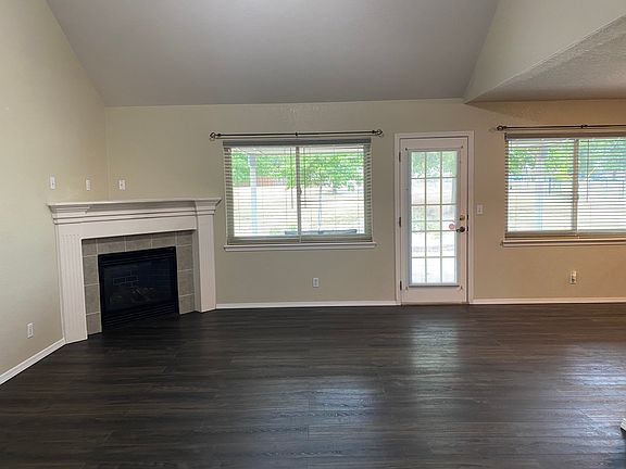 Vaulted ceiling in living room