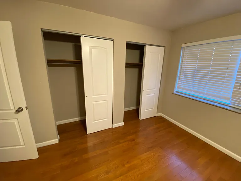 Double closet in master bedroom