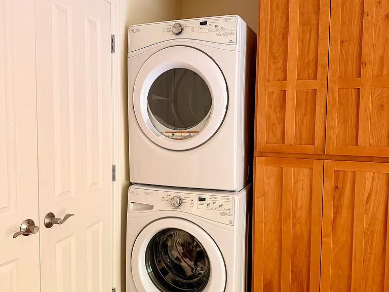 stacked full size washer and dryer