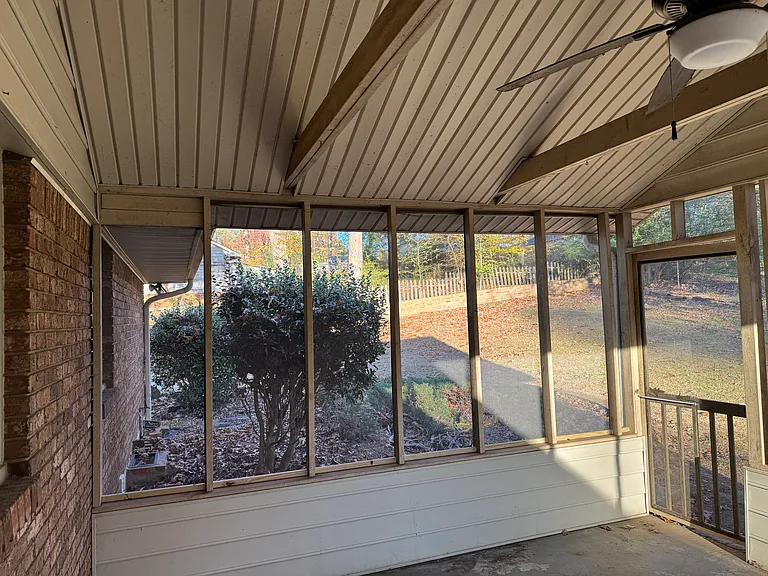 Private screened in porch