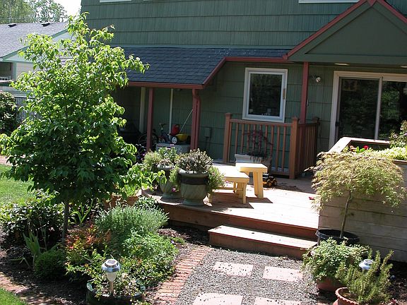 Back Yard path to Deck & House