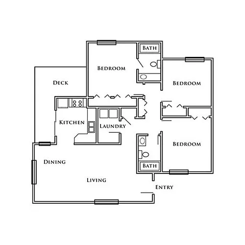 Floor plan Three Bedroom
