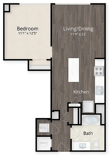 Floor plan Jr. One Bedroom