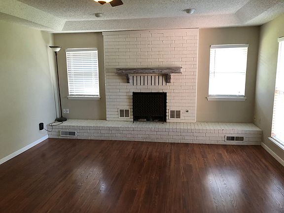 Living area and fireplace