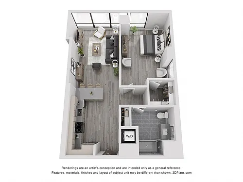 Floor plan One Bedroom - A4