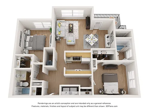 Floor plan 2 Bed / 2 Bath