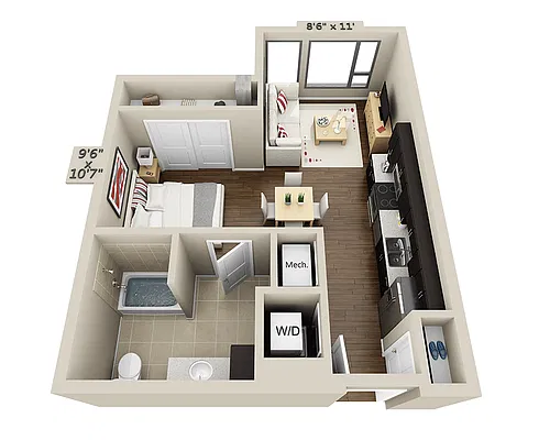 Floor plan Studio E1C