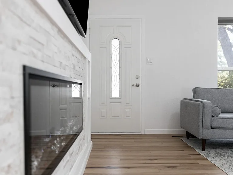 Fancy electric fireplace in different modes