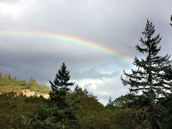 Rainbow from house