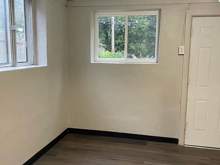 Basement room walk out with ceiling fan