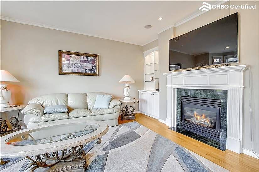 Fireplace and TV