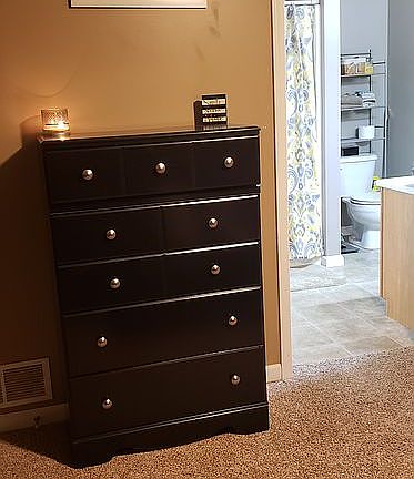 Master bedroom & doorway to bath