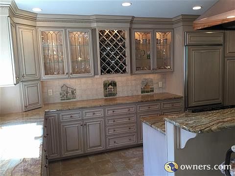 Custom Cabinets with Hand Painted Backsplash