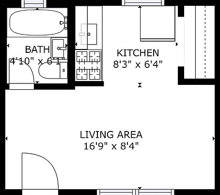 Studio, 1.0 bath, 525 sqft, $899 — Photo 3