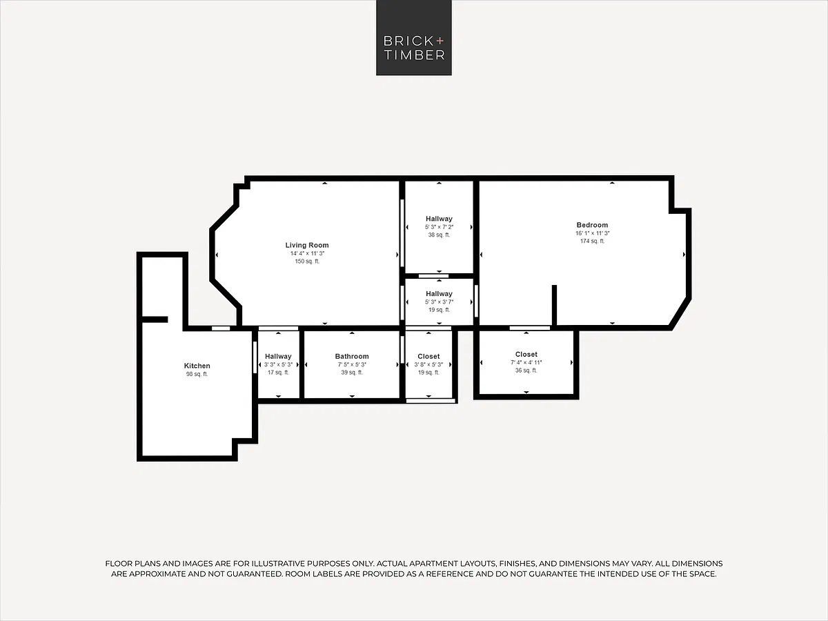 Floor plan 1 Bedroom 1 Bath