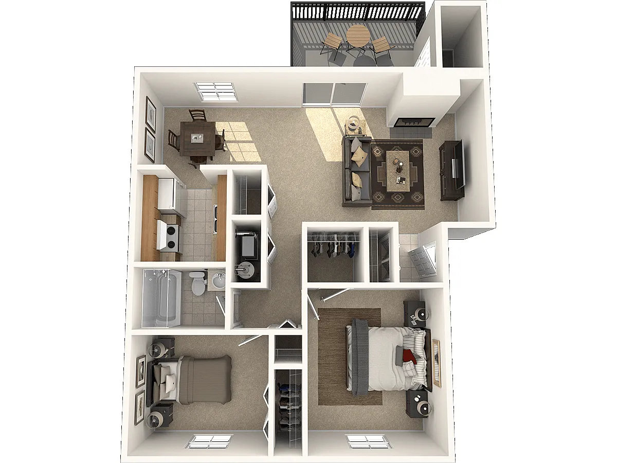 Floor plan Two Bedroom Apartment