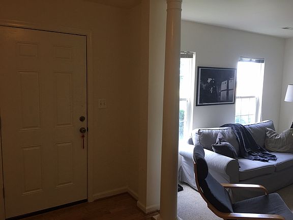 Main entrance; den on right