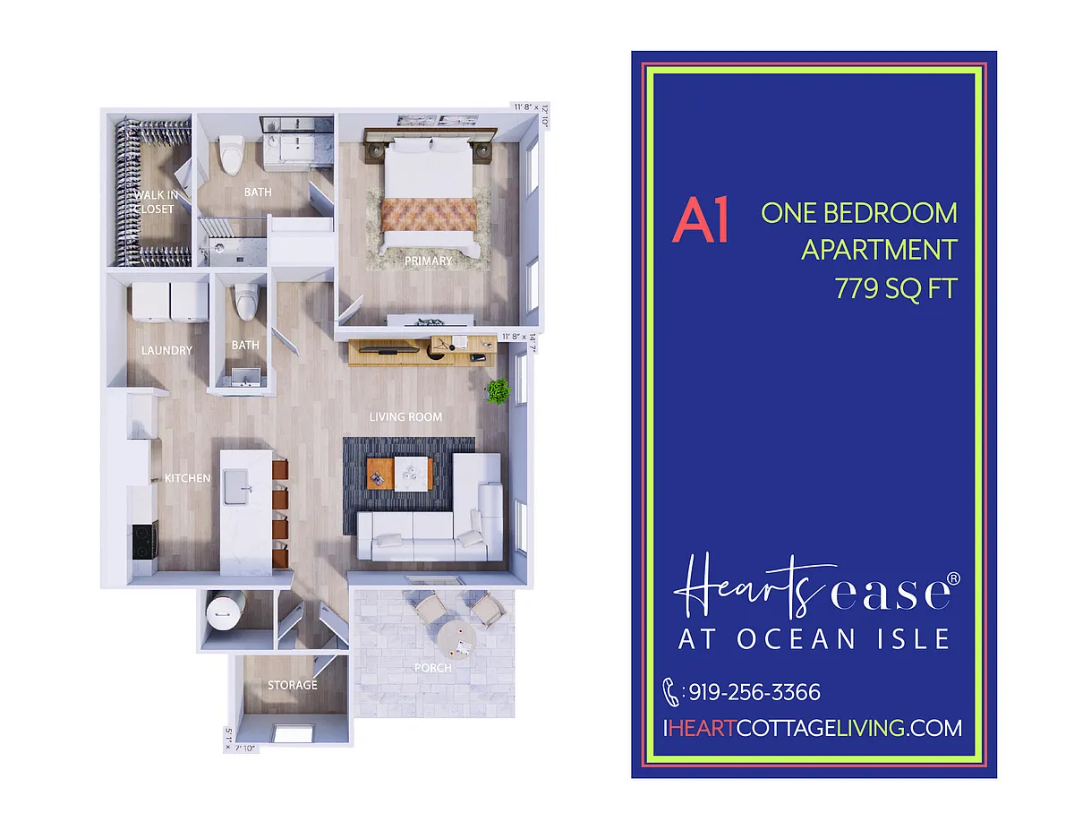 Floor plan A1 Apartment - One Bedroom