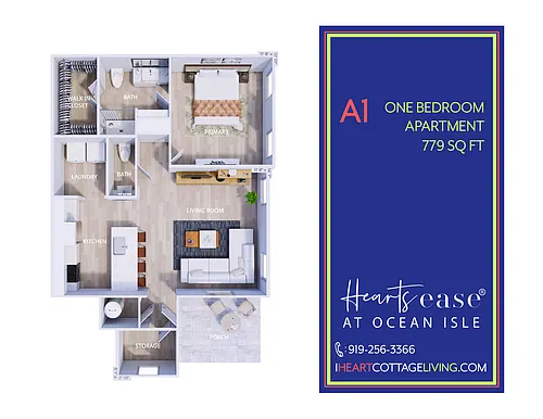 Floor plan A1 Apartment - One Bedroom