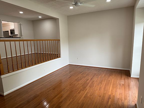 Family room with a large bay window